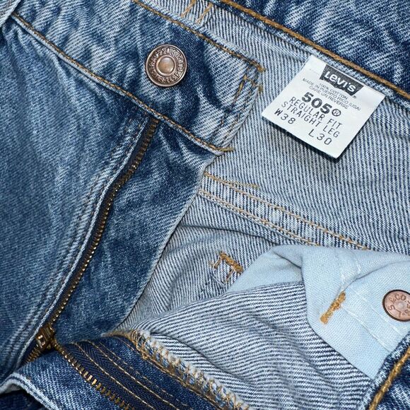 Levi's 505 VTG Orange Tab Jeans 38x30 actual 36x30 Regular Fit Straight Leg - Picture 3 of 9